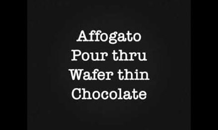 Affogato pour through chocolate using stovetop coffee