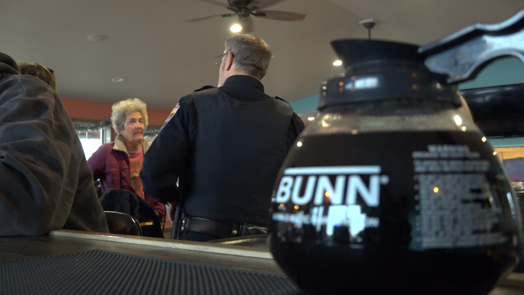 Cops spend their morning drinking coffee with the community